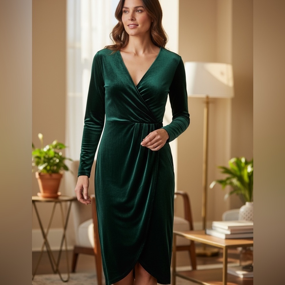 Ever New Teal Dress - Velvet - Formal Evening Wear - Holidays - Size 8